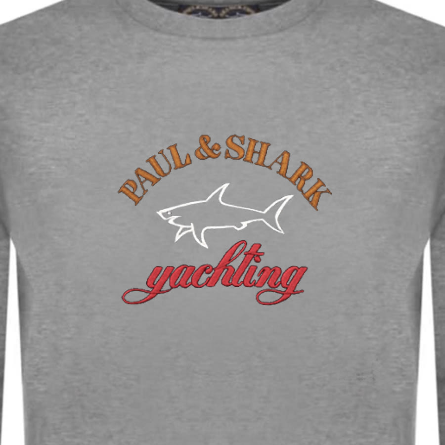 Alternative Image for ProductPaul And Shark Crew Neck Logo Sweatshirt Grey3